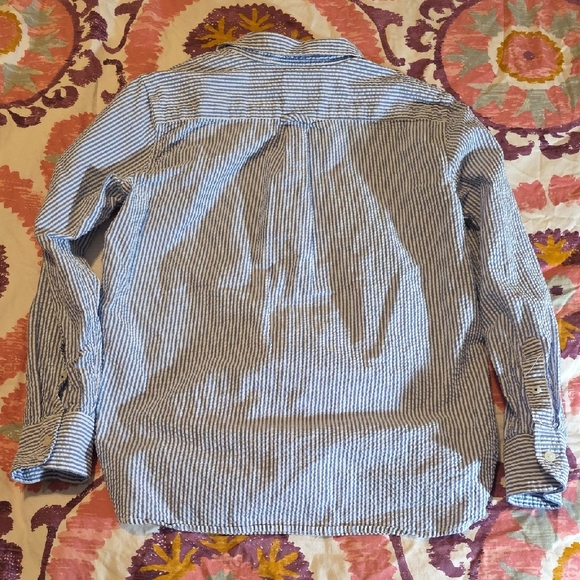 J. Crew Blue and White Striped Button-Down Shirt - Picture 6 of 6